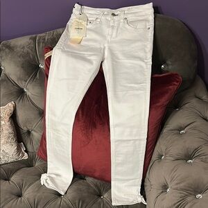 Rag & Bone White Skinny Jeans with Stretch